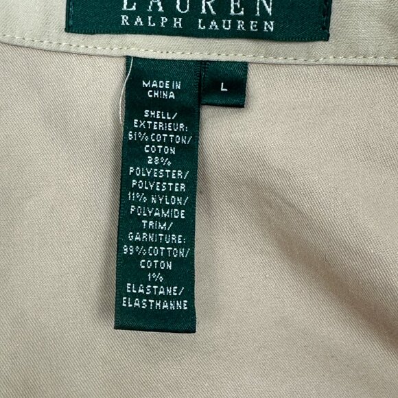 Ralph Lauren Beige Cotton Twill Cord Collar Chore Barn Utility Jacket - L - Picture 15 of 16